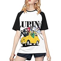 Anime Lupin The Third T Shirt Women Casual Round Neck T-Shirts Summer Baseball Short Sleeves Tee