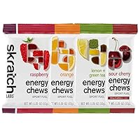 Skratch Labs Energy Chews | Energy Gummies for Running, Cycling, and Sports Preformance | Energy Gel Alternative | Variety Pack (10 Pack) | Gluten Free, Vegan