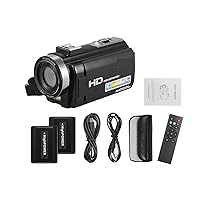 Digital Video Camera HDV-201LM 3Inch Screen 1080P FHD Digital Video Camera Camcorder 4MP 16X Digital Zoom+Rechargeable Battery Set (Color : Option 1)