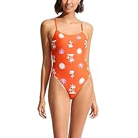 Seafolly Women's Standard Square Neck High Legline One Piece Swimsuit