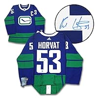Bo Horvat Vancouver Canucks Signed Stick Logo Alt adidas Jersey - Autographed NHL Jerseys