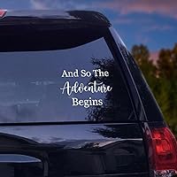 and So The Adventure Begins Adhesive Vinyl Wall Stickers for Home Nursery, Positive Wall Decal Sticker for Women, Men Teen Girls Office Dorm Door Wall Decor.