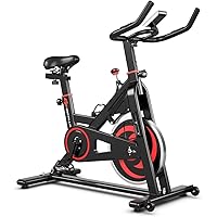 Magnetic Resistance Cycling Bike, Indoor Exercise Stationary Bike W/Multifunctional LCD Monitor, Adjustable Comfortable Seat & Handlebar, Silent Belt Drive, Fitness Bike for Home, Office