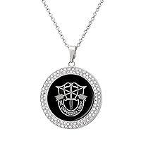 Army Special Forces Logo Women Necklace Trendy Pendant Custom Funny Gift Personalized for Men Gold Silver