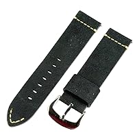 Clockwork Synergy® Dapper Collection - 26mm Black Suede Leather Watch Band