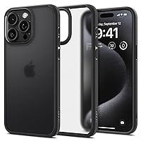 Spigen Ultra Hybrid Designed for iPhone 15 Pro Max Case (2023), [Anti-Yellowing] [Military-Grade Protection] - Frost Black