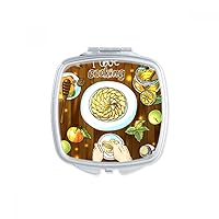 I love cooking eggs Honey Square Mirror Portable Compact Pocket Makeup Double Sided Glass