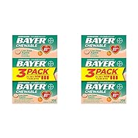 Bayer Aspirin Regimen 81mg Chewable Tablets | #1 Doctor Recommended Aspirin Brand | Pain Reliever | Orange Flavor | 108 Count, 36 Count (Pack of 6)