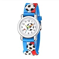 Trend Children's Gift 3D Quartz Fashion Watch Pattern Relief Sports Football Kid's Watch Kids Watch Sim