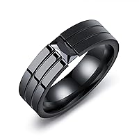 Cool Men&Women Titanium Wedding Engagement Band Stainless Steel Ring Size 6-13 (12)