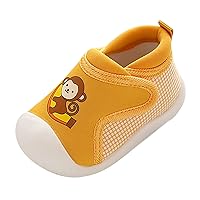 Girls Boys Leisure Shoes Cotton Cloth Cartoon Prints Soft Bottom Breathable Slip On Sport Shoes Socks Toddler Shoes