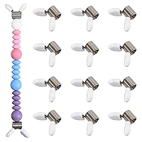 CHGCRAFT 12pcs Bead Stoppers Stainless Steel Mini Spring Clamps Small Beading Stoppers Wire Ends Beading Stoppers for Jewellery Making Accessories DIY Creating Bracelet Craft White