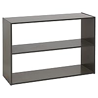 ECR4Kids Streamline 2-Shelf Storage Cabinet, 24in High, Double-Sided, Grey Wash