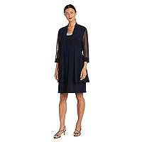 R&M Richards Women’s Two-Piece Embellished Ruffled Dress with Jacket