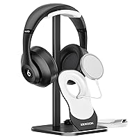 Desk Headset Holder, Headphone Stand with Wireless Charger for Mobile Phone, Gaming Headset Stand Made of Pure Aluminum Alloy, Head Set Stand Suitable for All Earphone Accessories