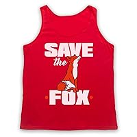 Men's Save The Fox Animal Rights Anti Hunting Protest Slogan Tank Top Vest