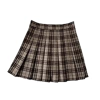 Korean Style Plaid Pleated Skirt for Women Spring and Autumn High Waist Thin A-Line Skirt Short Summer Skirt