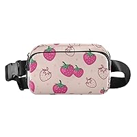 Strawberry Fruit Belt Bag for Women Men Water Proof Belt Bags with Adjustable Shoulder Tear Resistant Fashion Waist Packs for Running