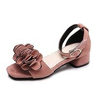 Little Big Girls Flower Middle High Heel Princess Sandals Kids Shoes Dress Platform Sandals