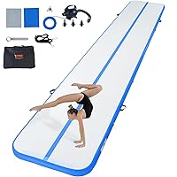 VEVOR Gymnastics Air Track Tumbling Mat,Inflatable Tumble Track with Electric Pump, Training Mats for Home Use/Gym/Yoga/Cheerleading/Beach/Park/Water