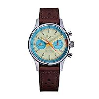 Sugess 1963 Pilot Chronograph Mechanical Men Watches Seagull ST19 Swanneck Movement Manual Winding Wristwatch