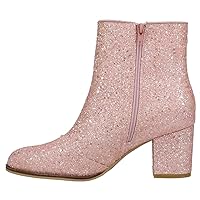 Corkys Womens Razzle Dazzle Glitter Zippered Casual Boots Ankle Mid Heel 2-3