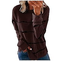 Womens Fall Tops,Women's Fashion Casual Long Sleeve Solid Round Neck T-Shirt Top Pullover