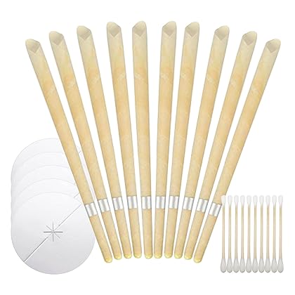 10 Pack Beeswax Natural Ear Candles Wax Removal, Ear Wax Candles for Ear Candling Wax Removal, Ear Candling Candles for Ear Cleaning, Ear Wax Candle Ear Wax Removal Kit Earwax Cleaner for Adults