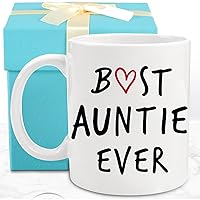 Auntie Mug Gift For Auntie From Niece Nephew Auntie Birthday Gift 11oz White Best Auntie Ever Coffee Mug Christmas Mothers Day Presents For Aunt Auntie Cup Gift Set With Keychain