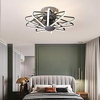 160W Reversible Ceiling Fan with Light Quiet and Remote Control 6 Speeds Dimmable Led Bedroom Fan Ceiling Light with Timer Modern Living Room Ceiling,Gray