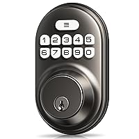 Keyless Entry Door Lock, Electronic Keypad Deadbolt, Keyed Entry, Auto Lock, Anti-Peeking Password, Back Lit & Easy Installation Design, Matte Black