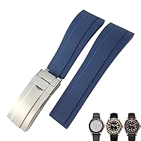 20mm 21mm Rubber Watch Band For Role Rolex Submariner OYSTERFLEX Daytona GMT Yacht Master Strap Stainless Steel Clasp Bracelet