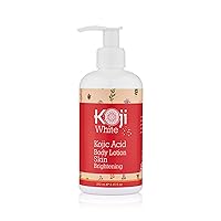 Koji White Kojic Acid Skin Brightening Body Lotion - Daily Moisturizer & Glowing Skin, Dark Spots, Uneven Skin Tone, Vegan, Not Tested on Animals, 8.45 Fl Oz Bottle