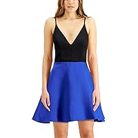 Speechless Women's Junior's Vneck Fit and Flare Dress