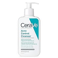 CeraVe Face Wash Acne Treatment | 2% Salicylic Acid Cleanser with Purifying Clay for Oily Skin | 8 Ounce