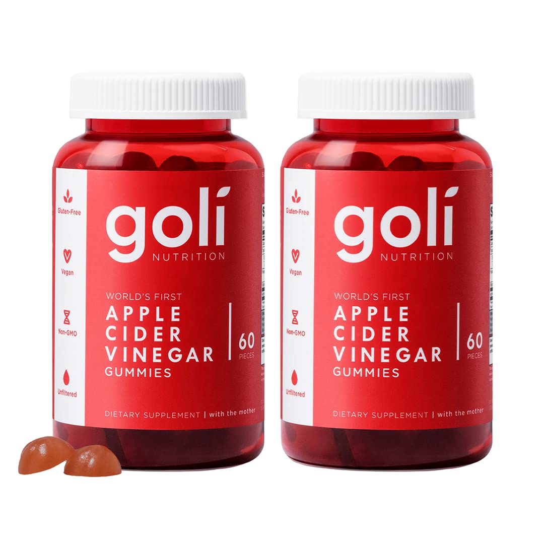 Goli Nutritional Supplement, Apple Cider Vinegar Gummy Vitamins Nutrition, 2 Pack of 60 Count