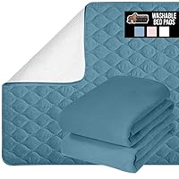 Gorilla Grip Washable Toddler Mattress Incontinence Pads, Reusable Waterproof Bed Underpads, Absorbent Leak Proof, 34x36 2 Pack Slip Resistant Pad Protector Absorbs 8 Cups for Bedwetting Adults Blue