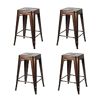 GIA 24-Inch Counter Height Backless Metal Stool, Coffee, Qty of 4