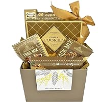 Gifts Fulfilled Golden Memories Sympathy Gift Basket for Loss of Mother, Loss of Father, Loss of Loved One Gourmet Bereavement Gift Basket