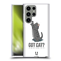 Head Case Designs Grey Got Cat Soft Gel Case Compatible with Samsung Galaxy S23 Ultra 5G