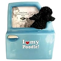 WL SS-WL-18907, I Love My Poodle Inscription Photo Frame with Dog Head Out Car Window