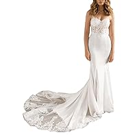 Mermaid Romantic Formal Wedding Dress Sweetheart Neckline Sleeveless Chapel Train Bridal Gown 2024