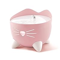 Catit PIXI Drinking Fountain – Cat Water Fountain with Triple Filter and Ergonomic Drinking Options, Pink