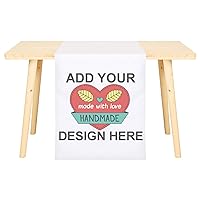 TopTie Custom Table Runner Personalized Tablecloth Limited Print Your Logo Design Photo Text for Trade Show, Advertising, Party, Event, Wedding, Exhibition-22 x77