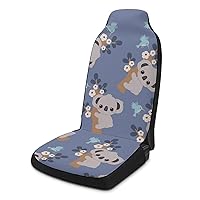 Cartoon Koala Floral Car Seat Covers Universal Seat Protective Covers Car Interior Accessory for Most Cars 2PCS