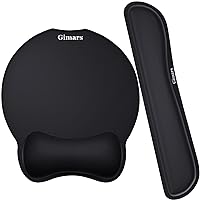 Gimars Upgrade Enlarge Superfine Fibre Soft Smooth Gel Ergonomic Mouse Pad Wrist Support and Keyboard Wrist Rest for Computer, Laptop, Mac, Gaming and Office, Durable, Comfortable and Pain Relief