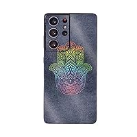 Mighty Skins Glossy Glitter Skin Compatible with Samsung Galaxy S21 Ultra - Rainbow Hamsa | Protective, Durable High-Gloss Glitter Finish | Easy to Apply, Remove, and Change Styles | Made in The USA