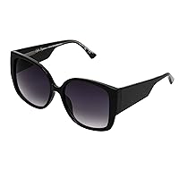 Sofia Vergara x Foster Grant Women's Limited Edition Ebony Bold Sunglasses Square, Shiny Black, 55 mm