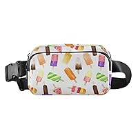 Watercolor Fruit Ice Cream Fanny Packs for Women Men Belt Bag with Adjustable Strap Fashion Waist Packs Crossbody Bag Waist Pouch for Running Travelling