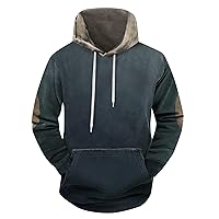 Hoodies Mens,Loose Casual Solid Long Sleeve Pullover 2024 Fashion Top Outdoor Trendy Pocket Sweatshirts